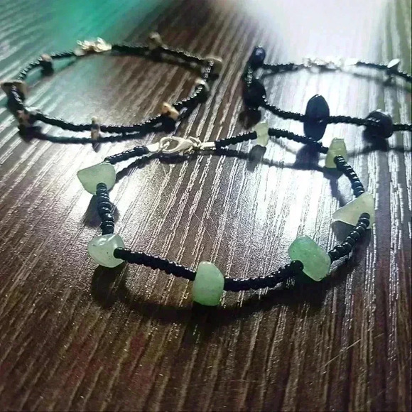 Set of 3 beaded bracelets with stones - Picture 3 of 10